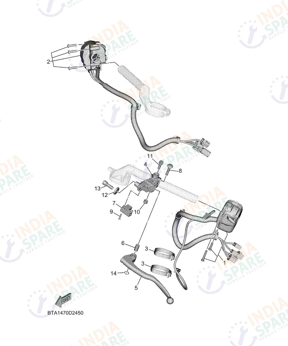 YAMAHA BTA1 R2 200CC Series HANDLE SWITCH & LEVER